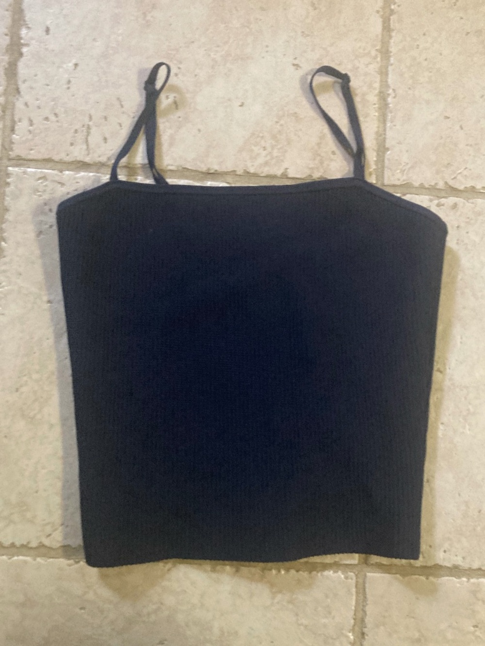 Aritzia Babaton Sculpt Knit Ribbed Cami Camisole Navy Blue Size Medium
